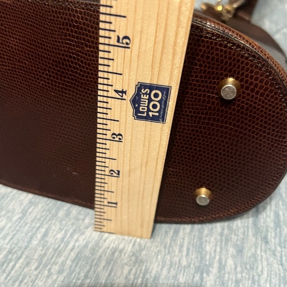 Saks Fifth Avenue Vintage Dark Brown Calfskin and Brass Bucket Bag - Picture 13 of 16